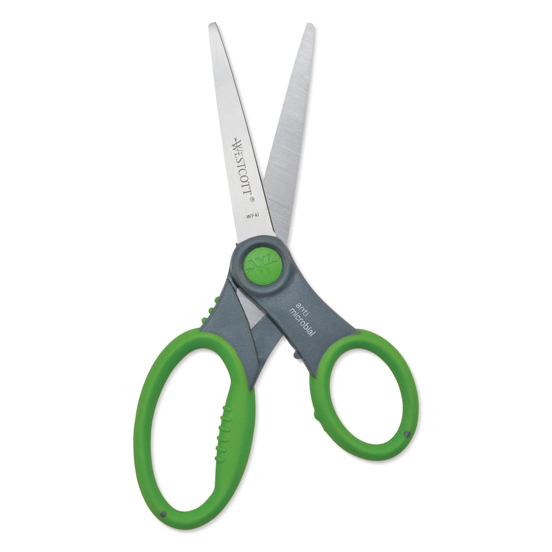 Open in modal - Westcott Anti-Microbial Protection Soft Handle Student Scissors green variant