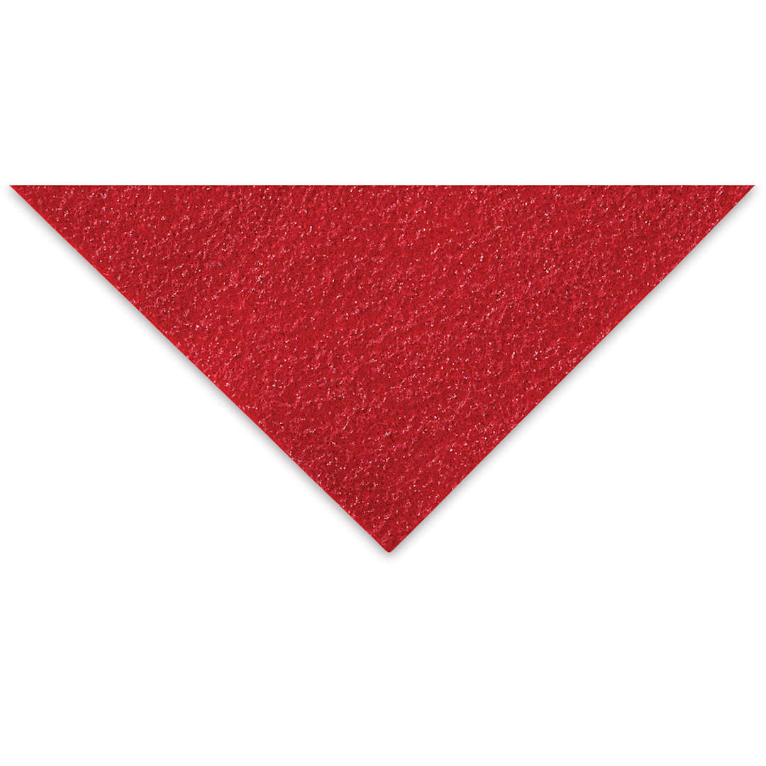 Open in modal - Kunin Glitter Felt - Closeup of corner of Red Felt