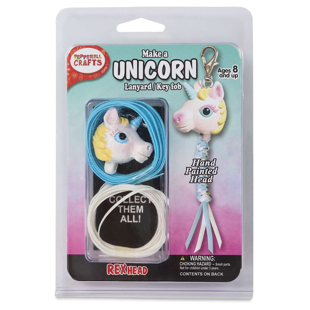 Open in modal - Pepperell Rexlace Rex Head Key Chain Kit - Unicorn - front of packaging