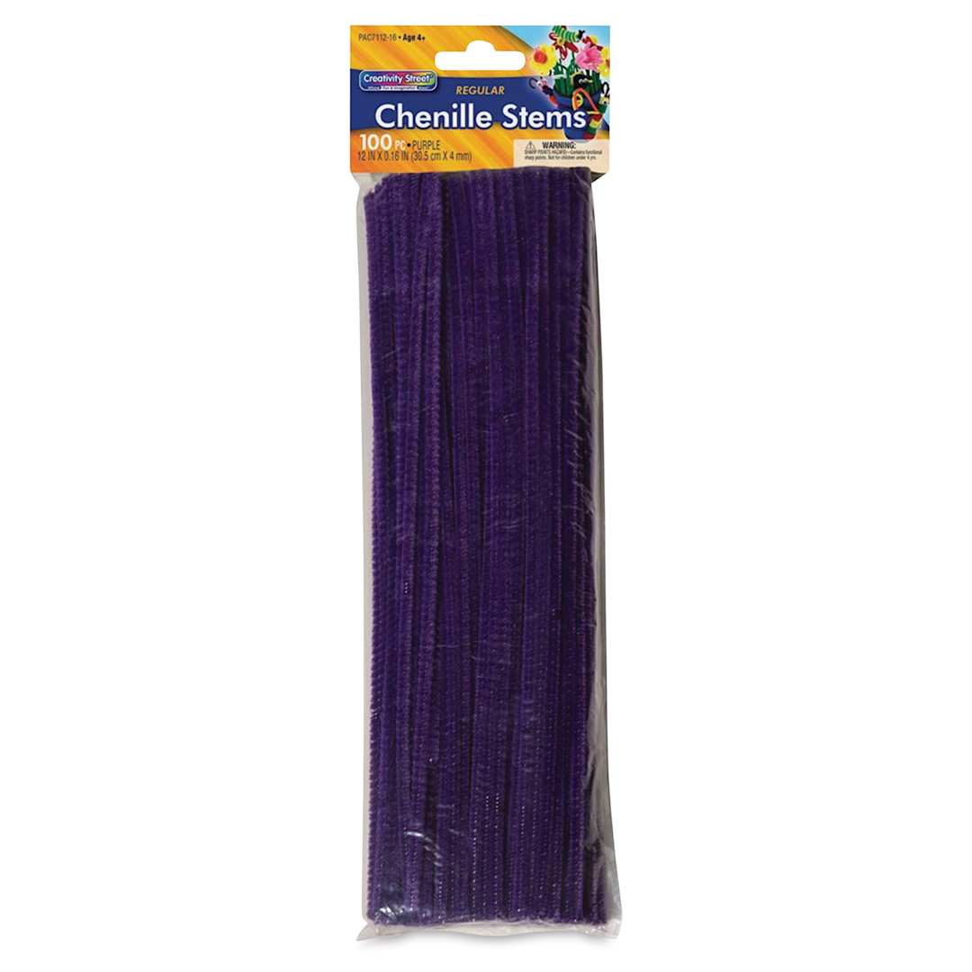 Open in modal - Creativity Street Regular Chenille Stems - 4 mm x 12", Pkg of 100, Purple