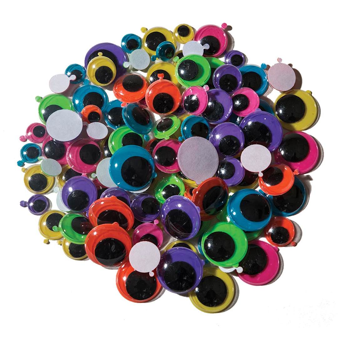 Open in modal - Wiggle Eyes Assorted Size   Bright Colors, 100/Pkg.  - Peggable