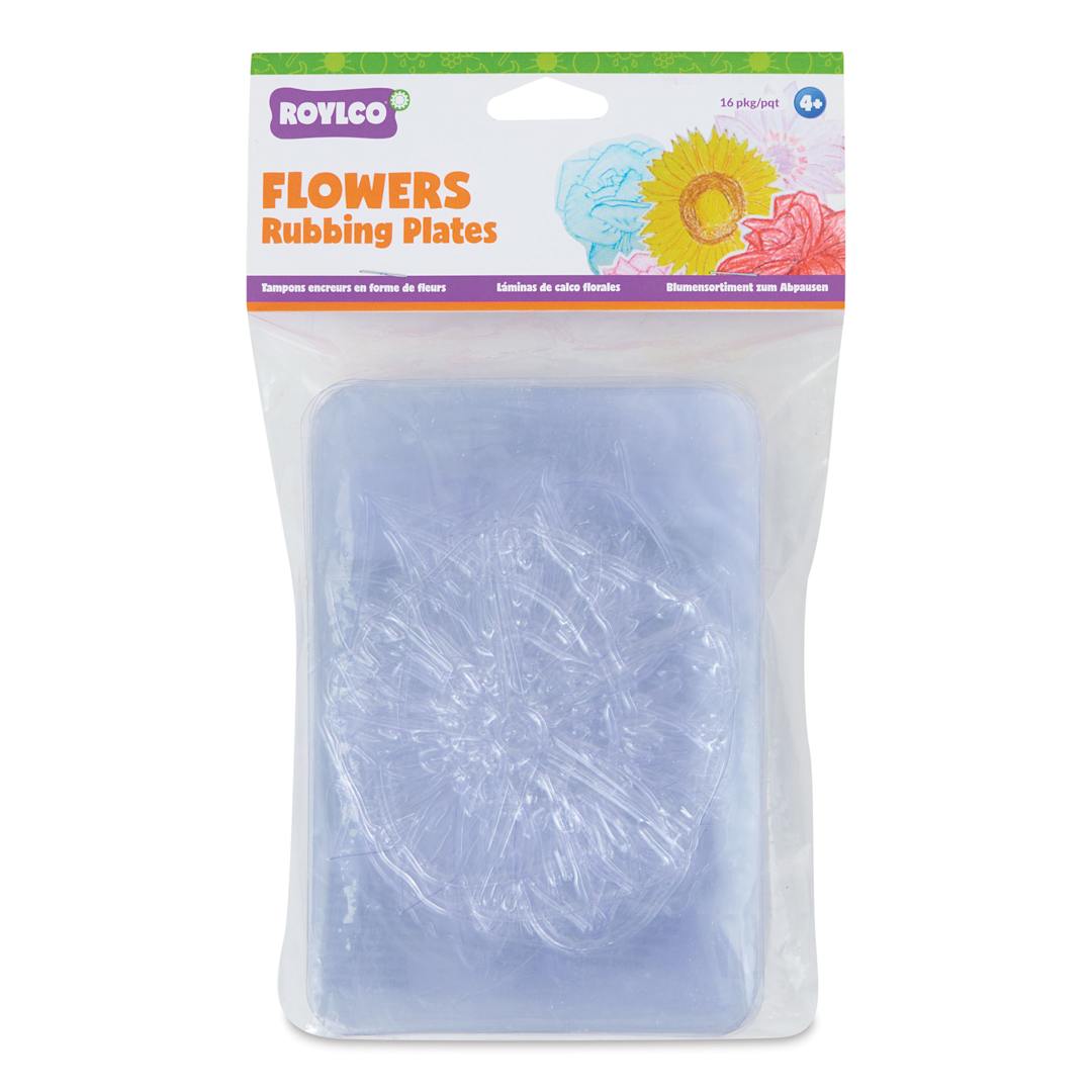Open in modal - Roylco Rubbing Plates - Flowers, Set of 16, front of the packaging