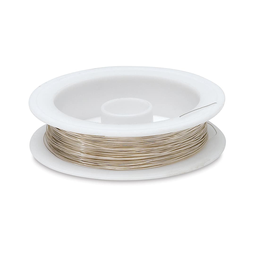 Open in modal - Jewelry Making Wire - Silver color wire spool shown horizontally
