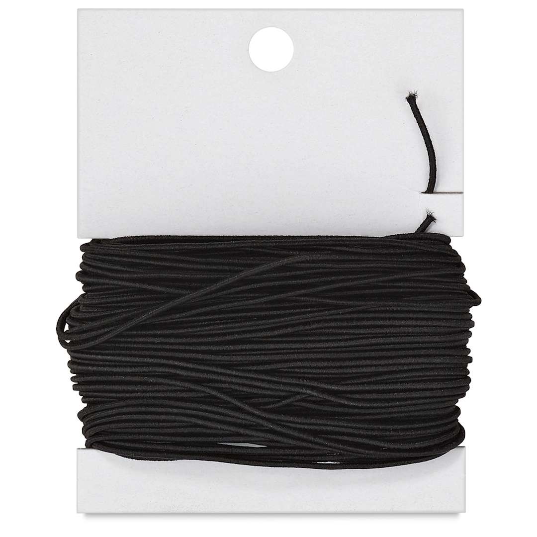 Open in modal - Creativity Street Elastic Cord - Black cord shown wound on cardboard holder