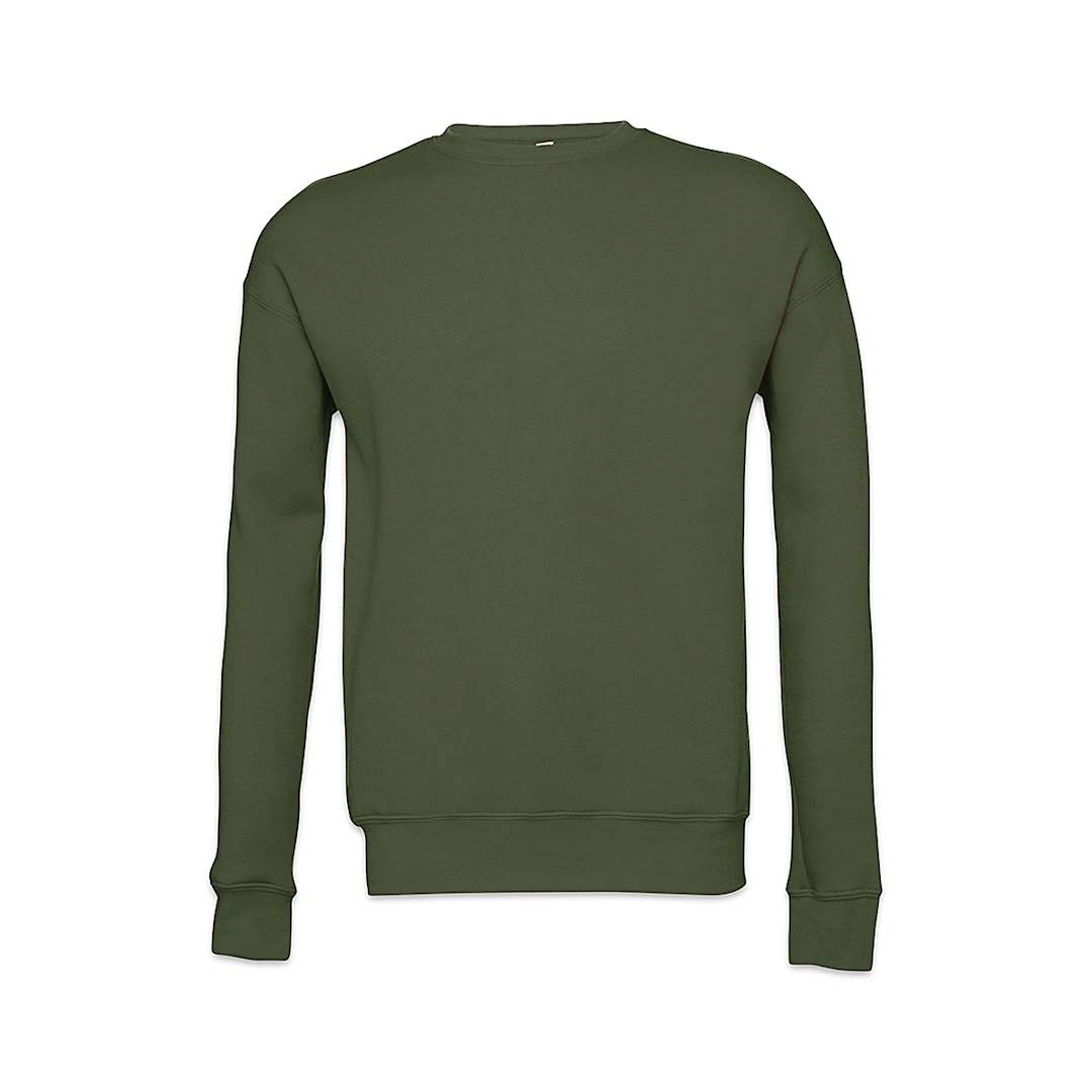 Open in modal - Bella + Canvas Unisex Sponge Fleece Drop Shoulder Sweatshirt - Military Green, Large