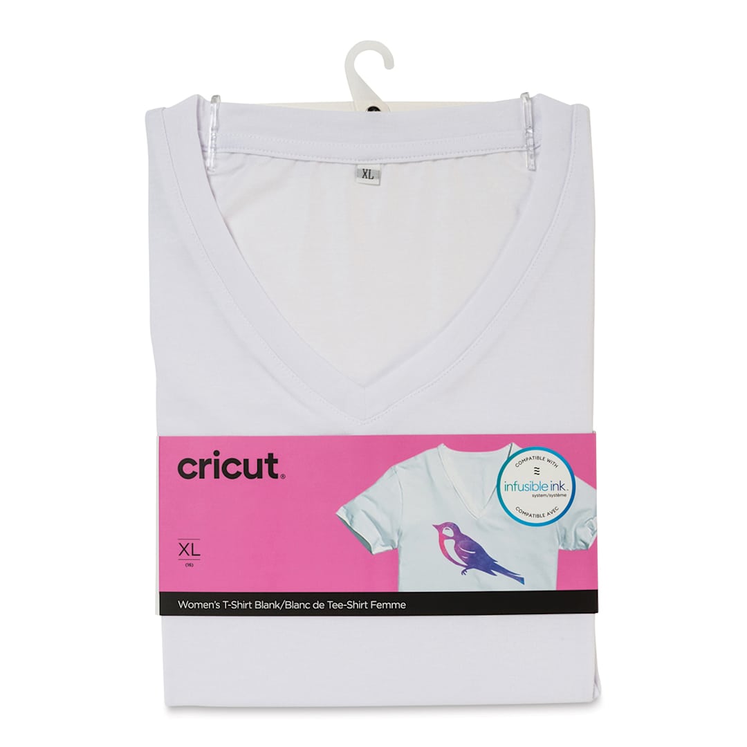 Open in modal - Cricut Adult T-Shirt Blank - X-Large, V-Neck, White