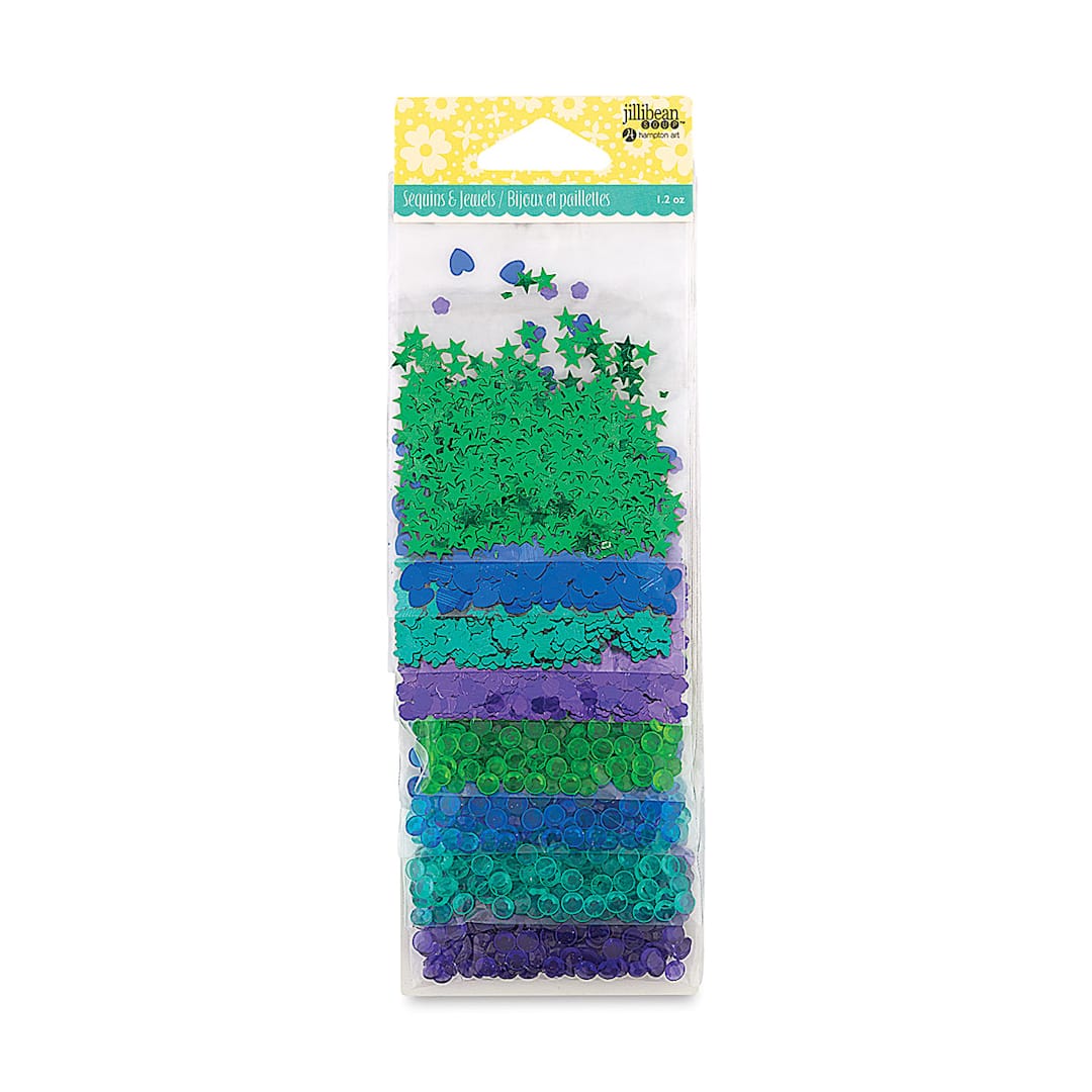 Open in modal - Jillibean Soup Sequins and Jewels - Front of package of 8 Cool Colors