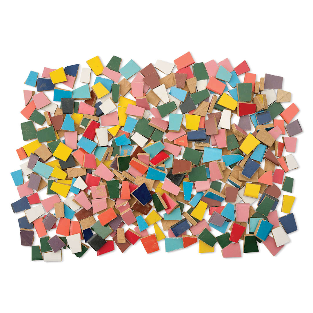 Open in modal - Mosaic Mercantile Crafter’s Cut Ceramic Mosaic Tiles - Irregular Shapes, in a pile