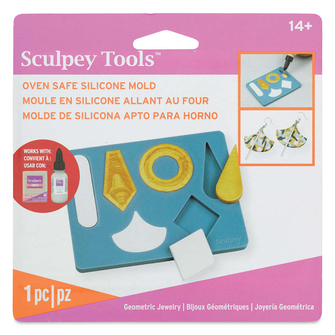 Open in modal - Sculpey Oven Safe Silicone Geometric Jewelry Mold - front of packaging