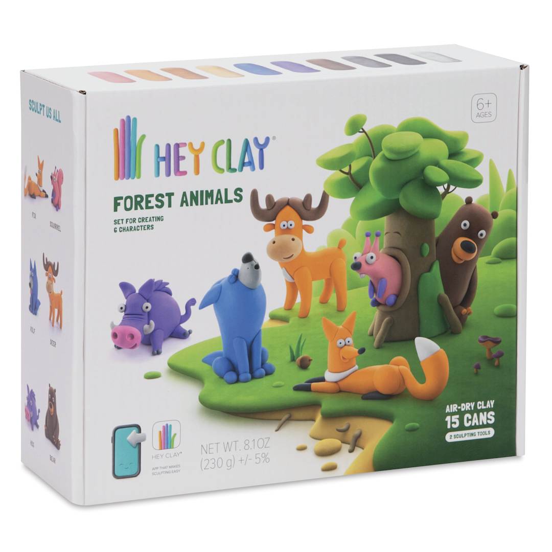Open in modal - Fat Brain Toys Hey Clay Kit - Forest Animals - front of packaging