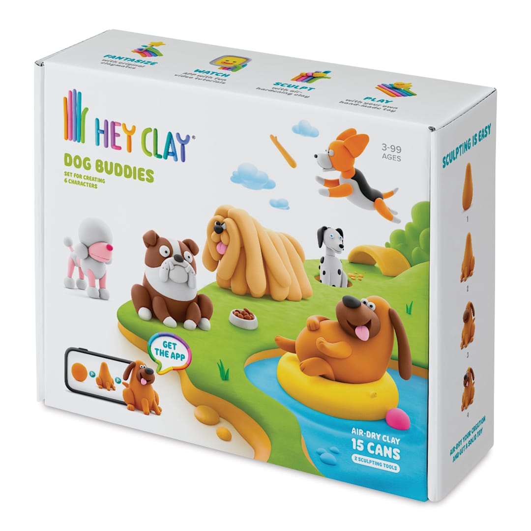 Open in modal - Fat Brain Toys Hey Clay Kit - Dog Buddies front of packaging