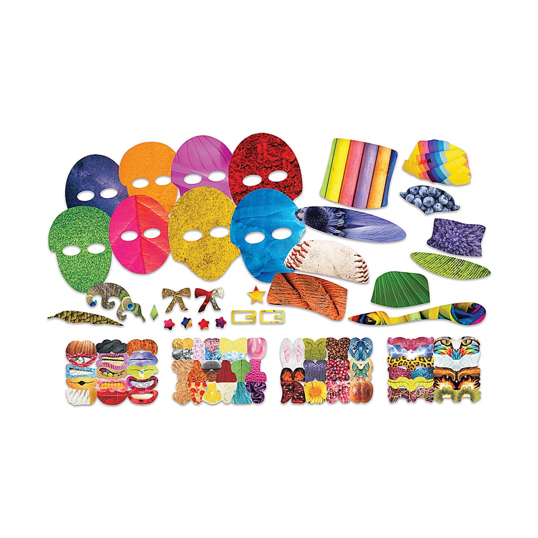 Open in modal - Roylco Mish Mash Mask Kit - Components of Kit laid out neatly

