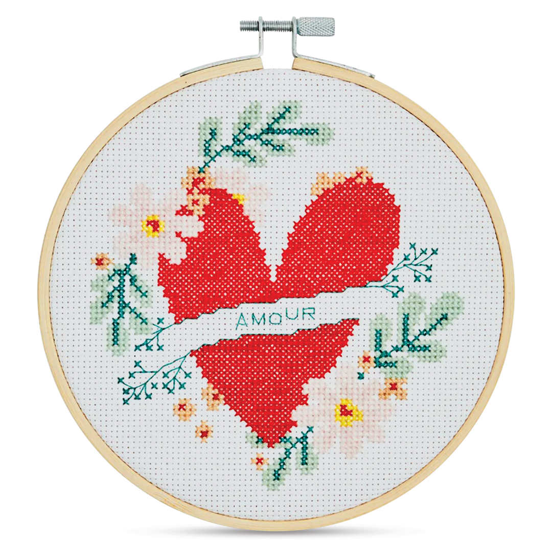 Open in modal - DMC Stitch Kit - Heart, finished kit