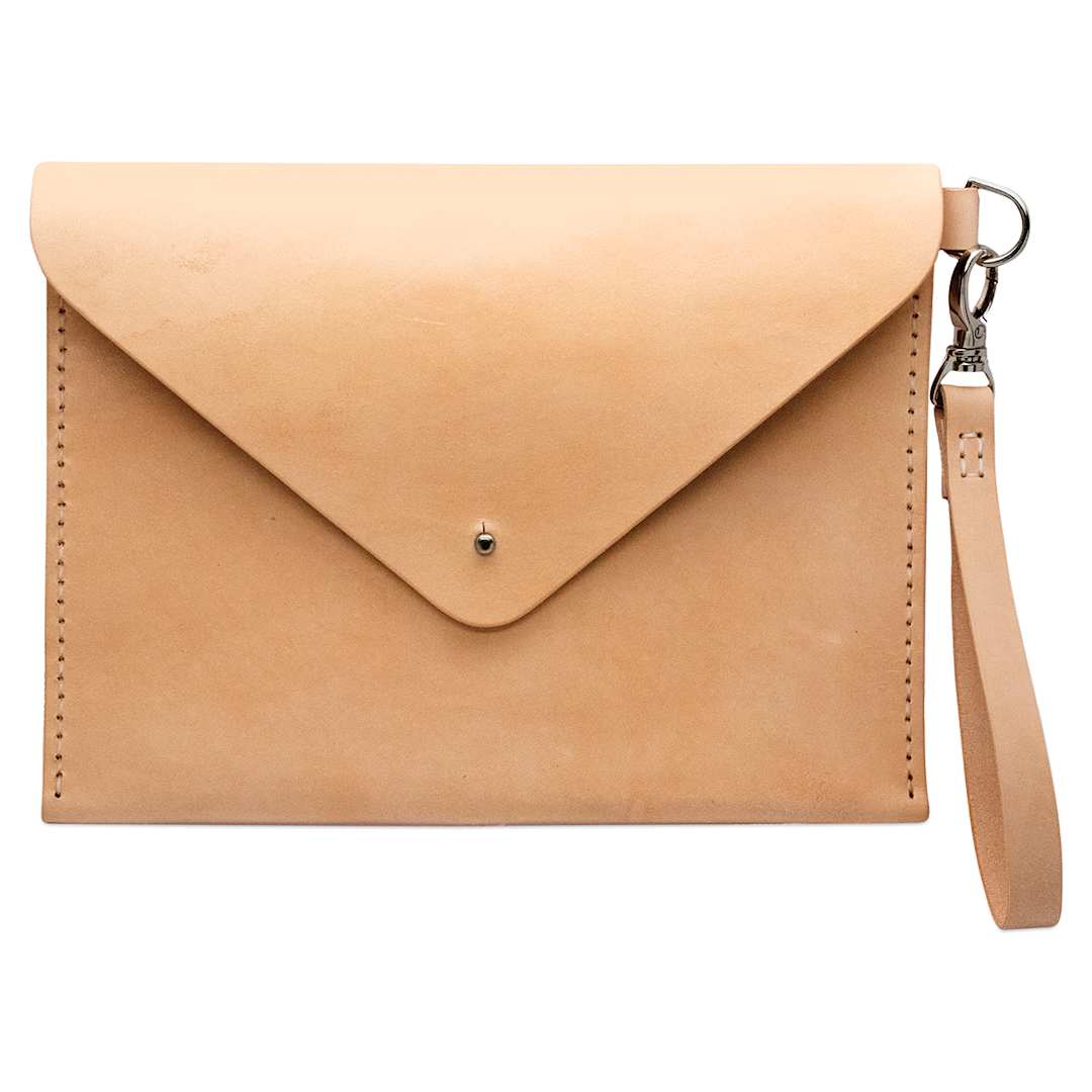 Open in modal - Realeather Leather Envelope Clutch Kit, finished project