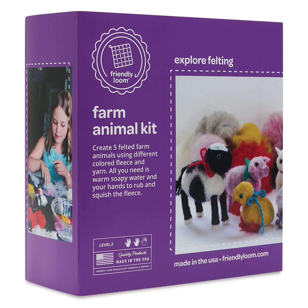 Open in modal - Friendly Loom Felted Farm Animal Kit