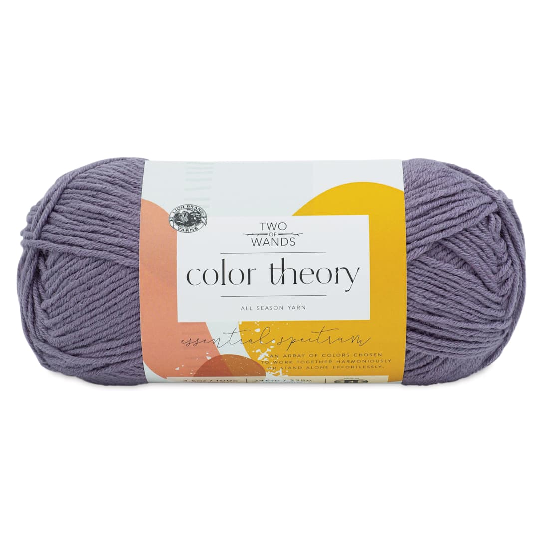 Open in modal - Lion Brand Color Theory Yarn - Amethyst (yarn skein with label)
