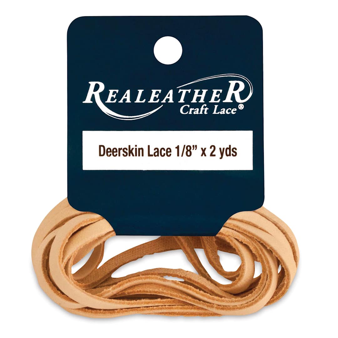 Open in modal - Realeather Deerskin Lace - 2 yds of Buckskin Lace on Hang card