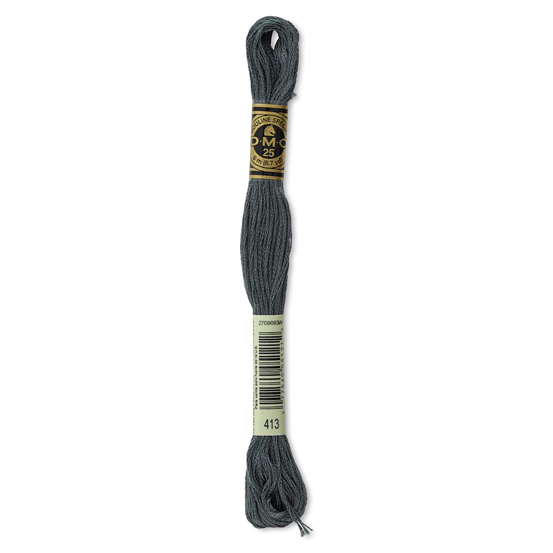 Open in modal - DMC Cotton Embroidery Floss - Dark Pewter Gray, 8-3/4 yards (Front of label)