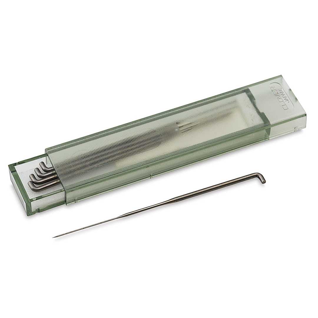 Open in modal - Clover Felting Tools - Fine Needle Refill storage container shown with one needle shown separately