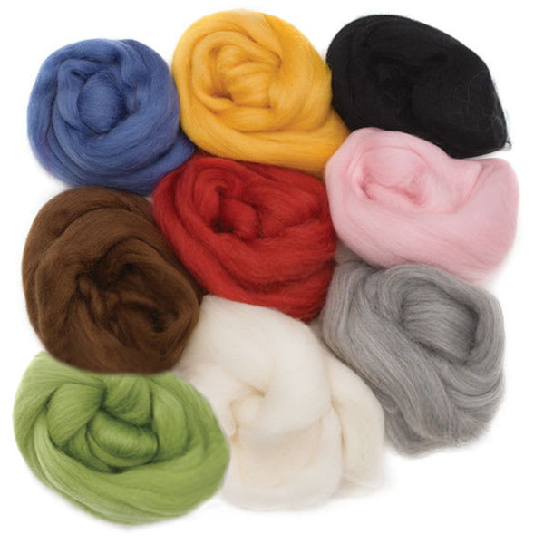 Open in modal - Clover Natural Wool Roving - Assortment of Colors available shown