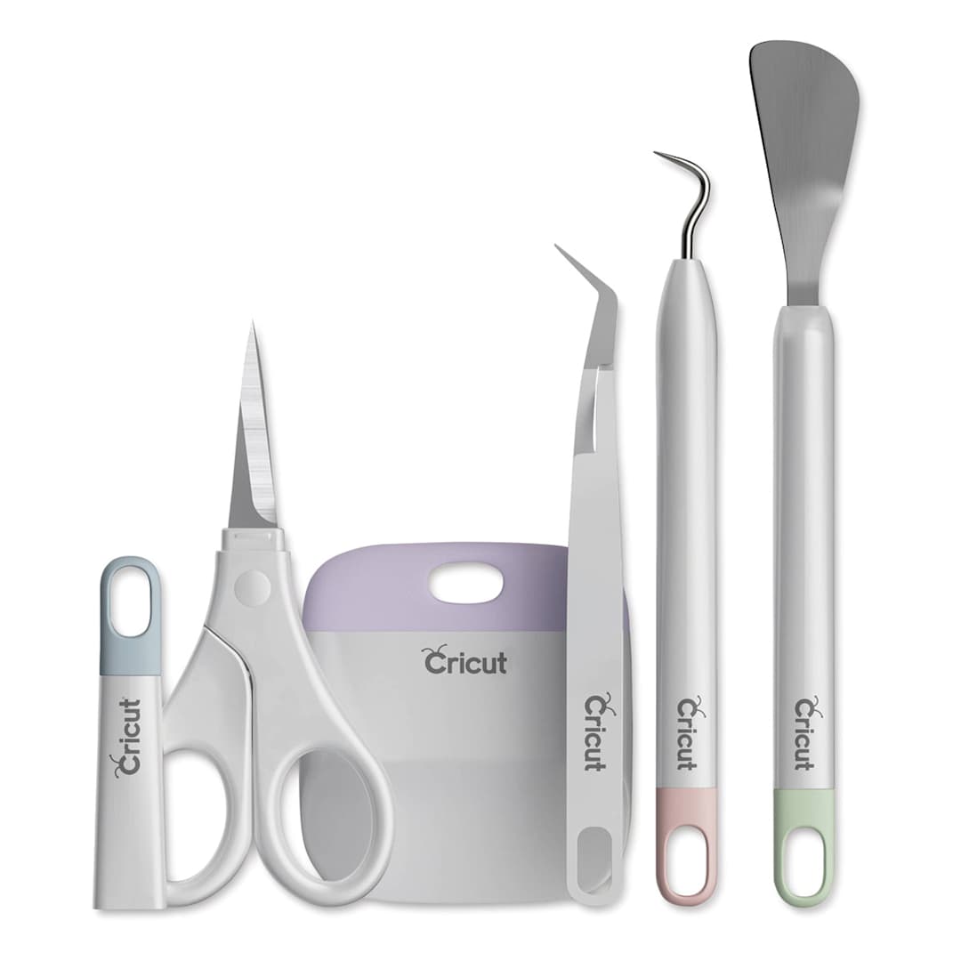 Open in modal - Cricut Basic Tool Set - Components of set shown upright
