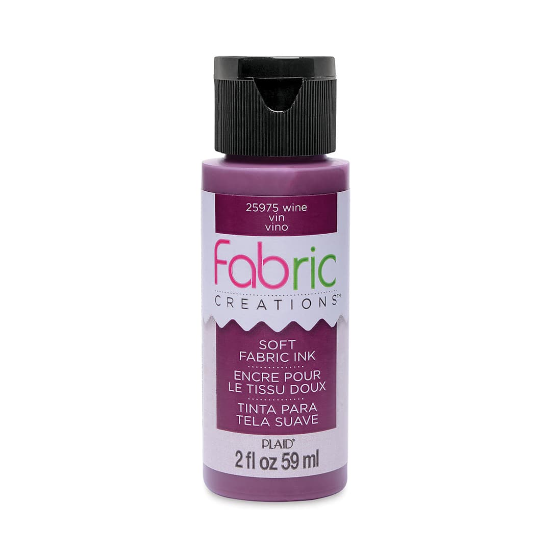 Open in modal - Plaid Fabric Creations Soft Fabric Ink - Wine, 2 oz