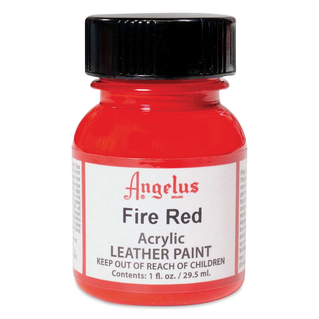 Open in modal - Angelus Acrylic Leather Paint - Fire Red, 1 oz