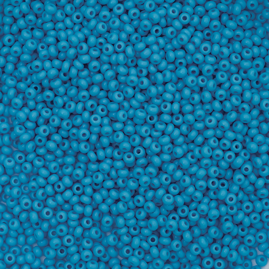Open in modal - John Bead Czech Glass Seed Beads - Light Blue, 10/0, 22 g Vial close up