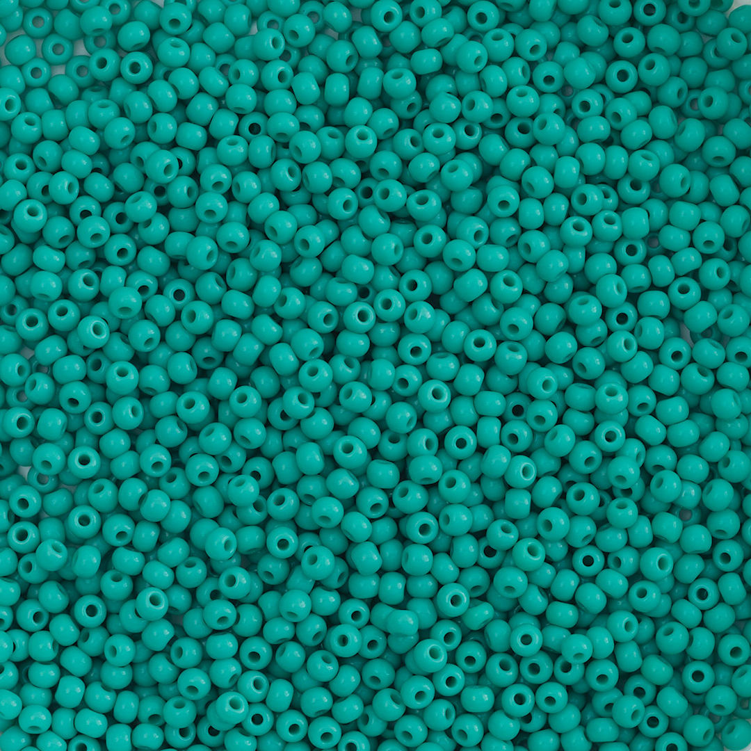 Open in modal - John Bead Czech Glass Seed Beads - Turquoise, 10/0, 22 g Vial close up