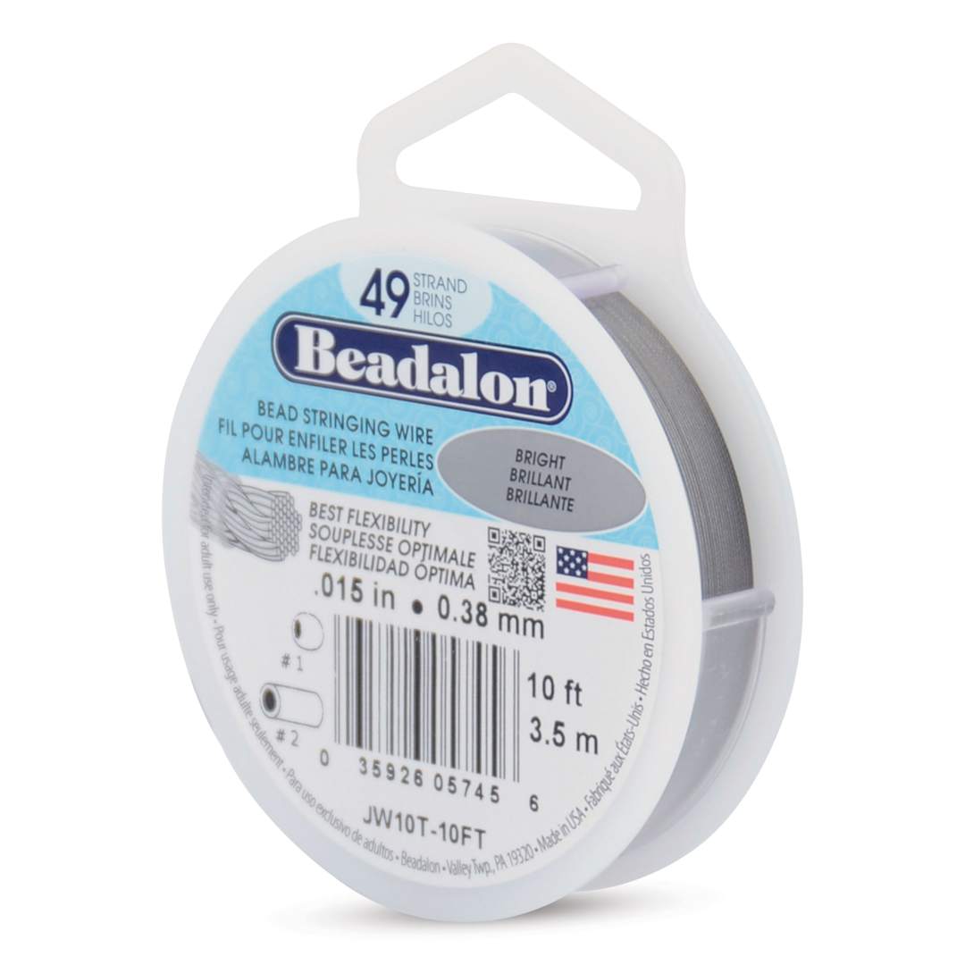 Open in modal - Beadalon 49 Strand Bead Stringing Wire - Bright, 0.015" x 10 ft
