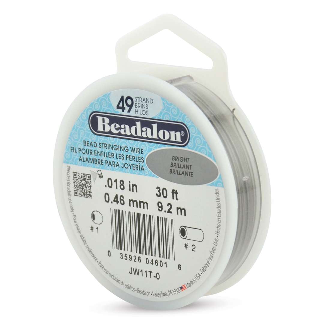 Open in modal - Beadalon 49 Strand Bead Stringing Wire - Bright, 0.018" x 30 ft.
