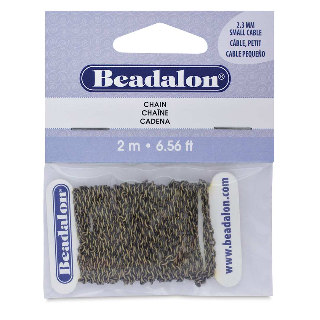 Open in modal - Beadalon Jewelry Chain - Front of Brass Small Chain package