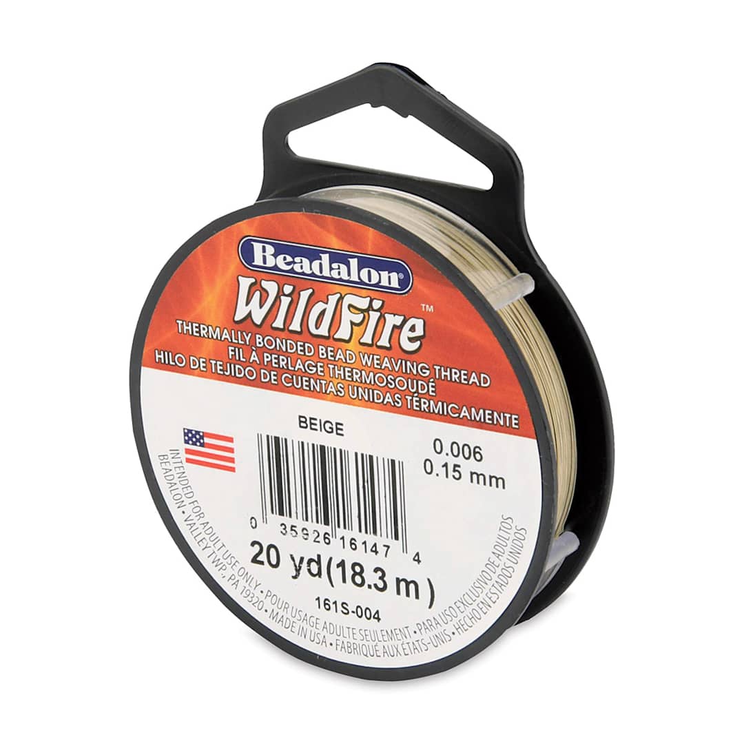 Open in modal - Beadalon WildFire Beading Thread - Beige, 0.006", 20 yds