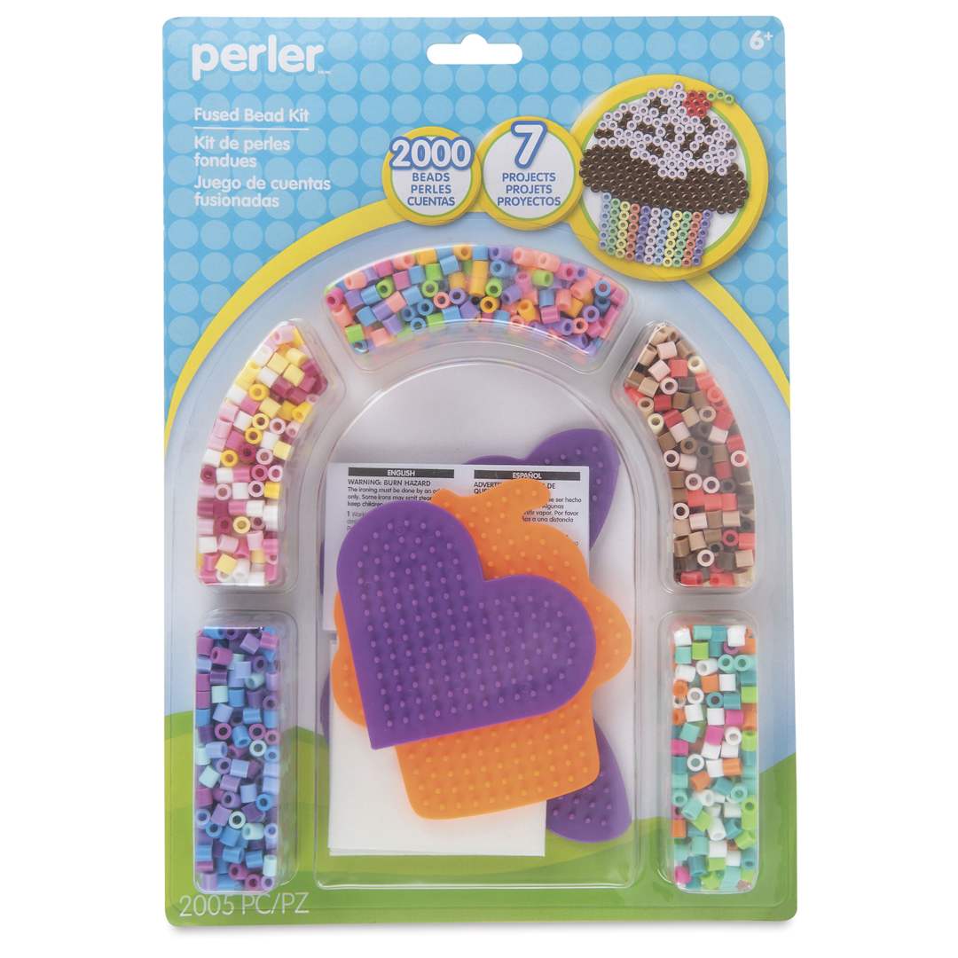 Open in modal - Perler Cupcakes and Butterflies Fused Bead Kit - front of packaging