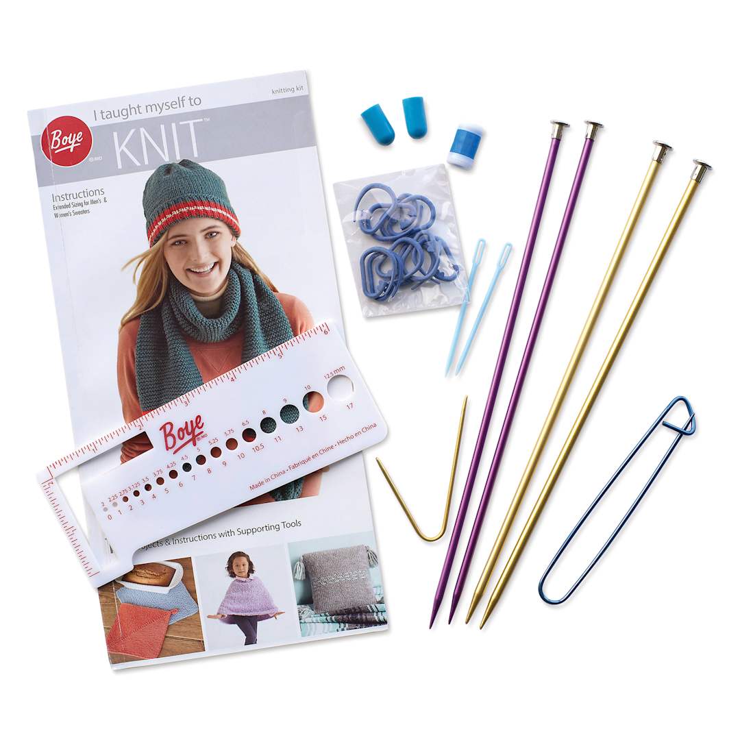 Open in modal - Boye I Taught Myself to Knit Kit - Set of 23