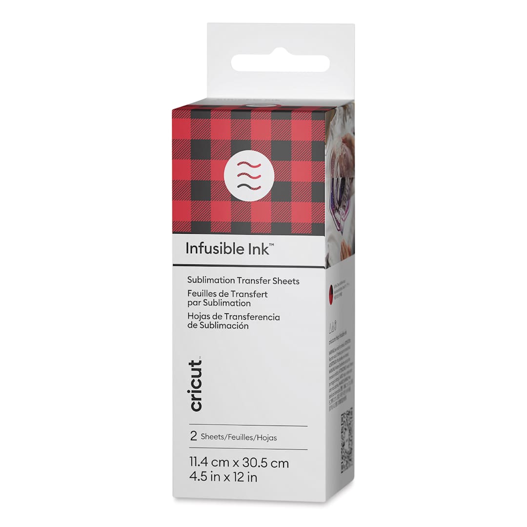 Open in modal - Cricut Infusible Ink Patterned Transfer Sheets - Buffalo Check, 4-1/2" x 12", 2 Sheets front of packaging