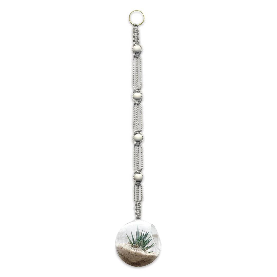 Open in modal - Macramé Plant Hanger Kits - Finished Terrarium Planter
