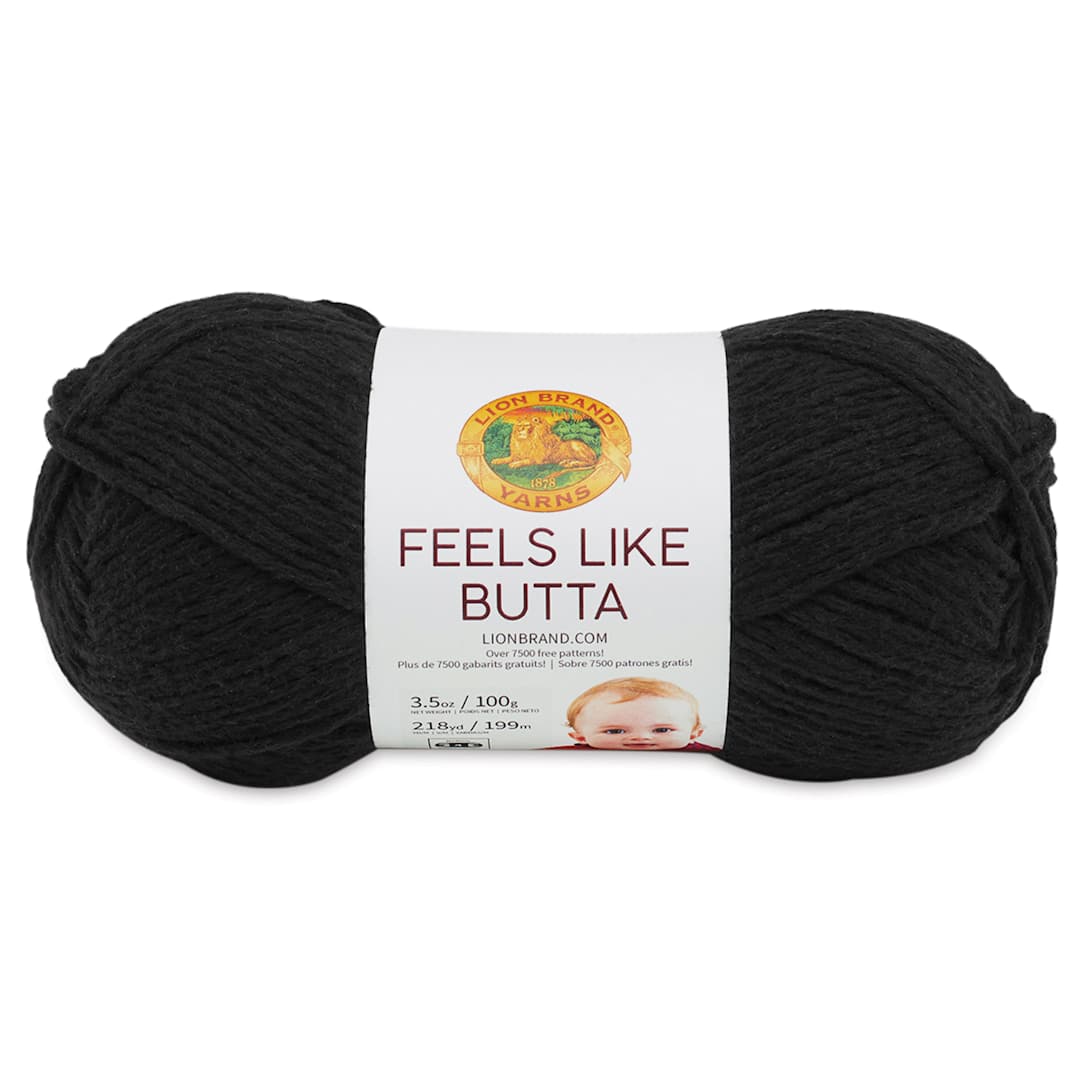 Open in modal - Lion Brand Feels Like Butta Yarn - Black, front