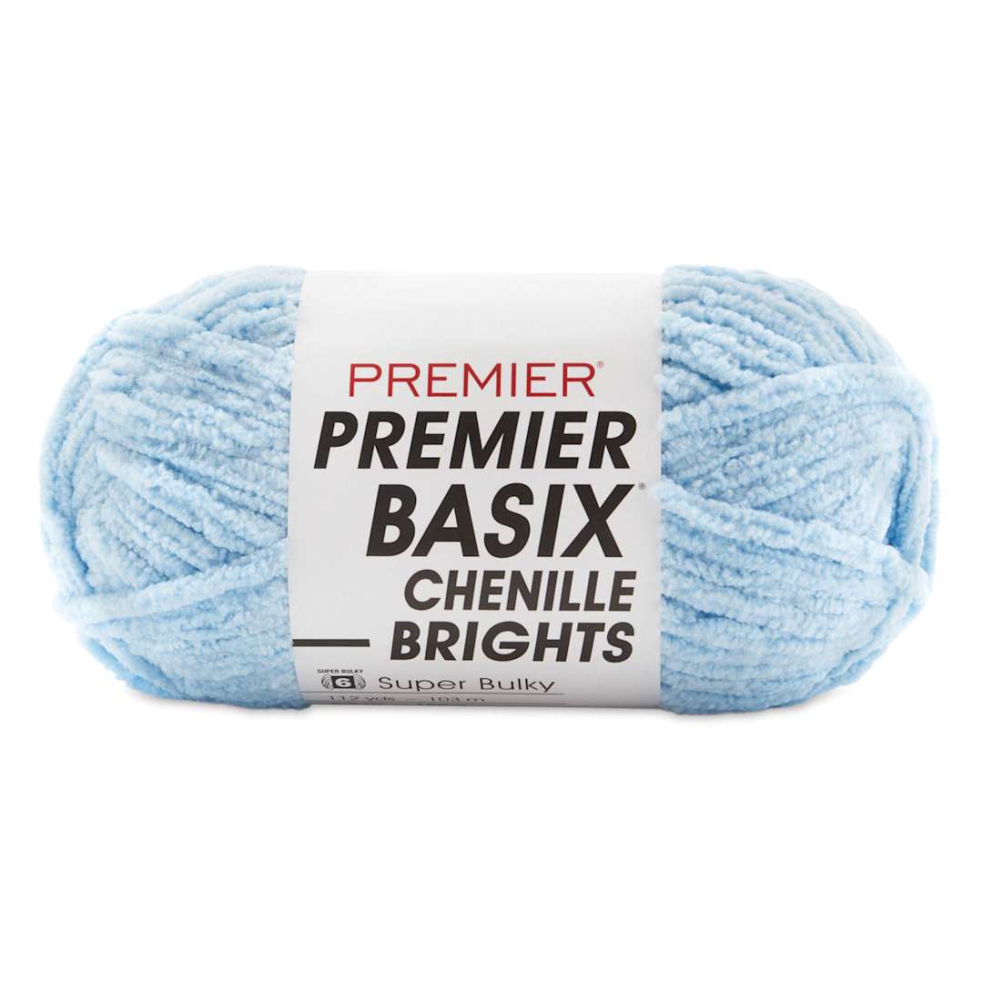Open in modal - Premier Yarn Basix Chenille Brights Yarn - Light Blue