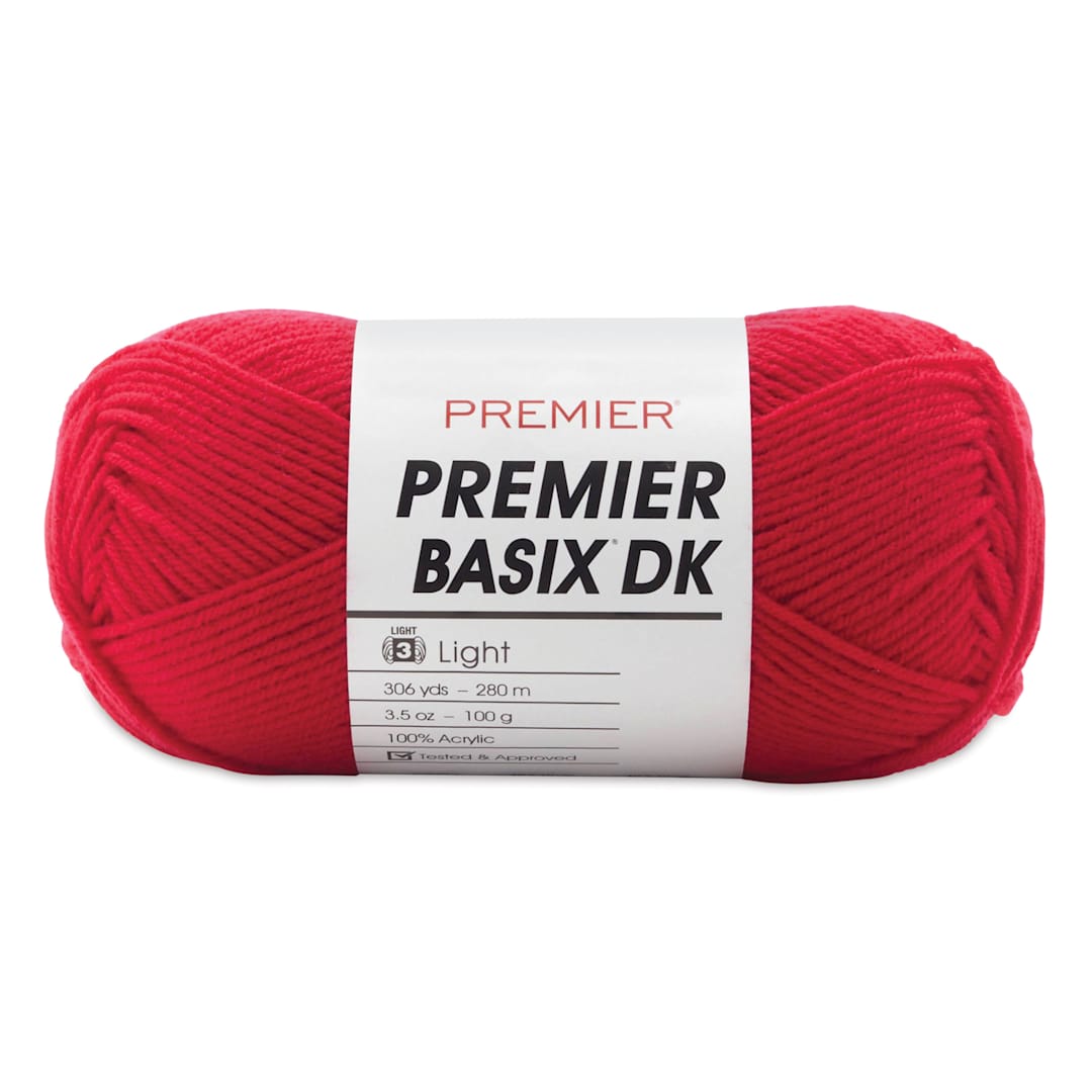 Open in modal - Premier Yarn Basix DK Yarn - Cherry Red, 306 yards