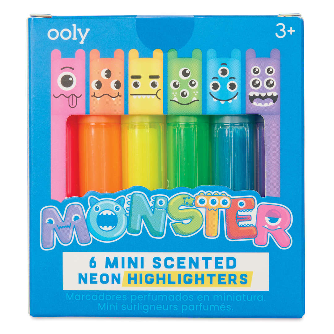 Open in modal - Ooly Mini Monster Scented Highlighters - Set of 6, front of package