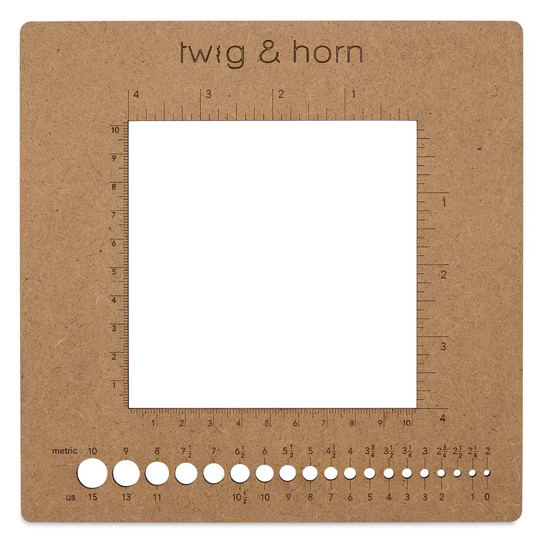 Open in modal - Twig & Horn Square Gauge Knitting Ruler
