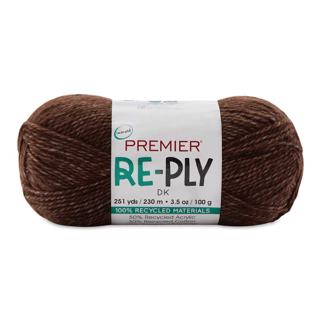Open in modal - Premier Yarn Re-Ply Yarn - Brown, 3.5 oz