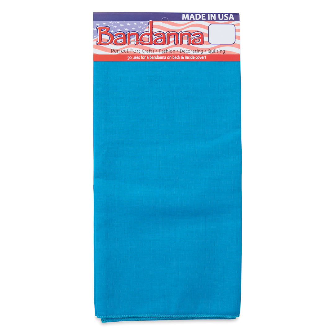 Open in modal - Carolina Creative Solid Bandana - Turquoise, 22" x 22"