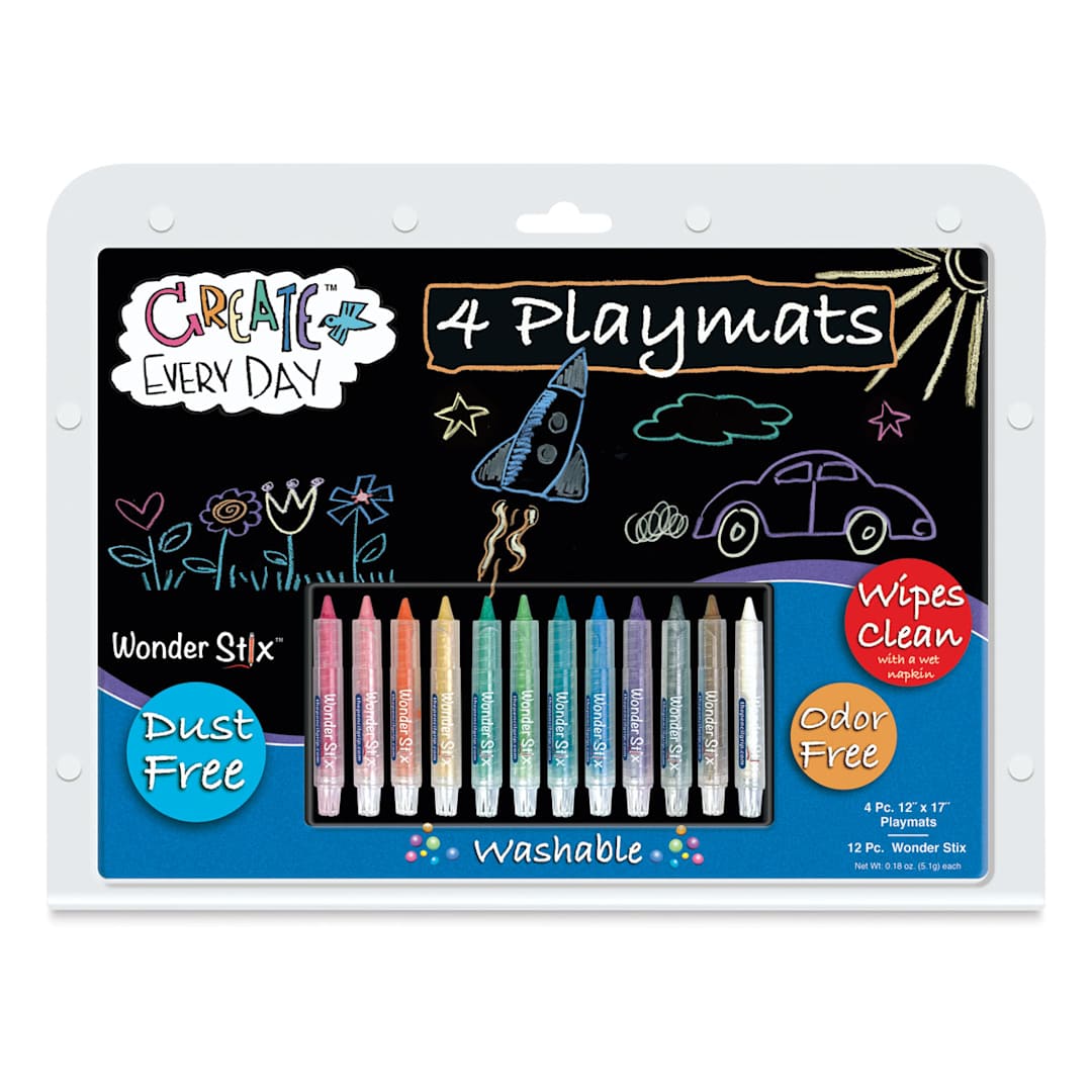 Open in modal - The Pencil Grip Wonder Stix Playmat Set - Set of 12 with Playmats, Assorted Colors (In packaging)