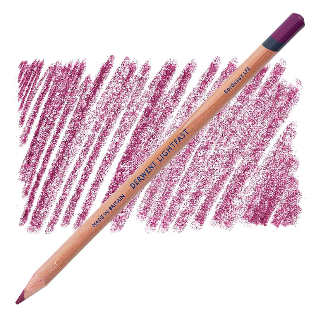 Open in modal - Derwent Lightfast Colored Pencil - Bordeaux pencil and swatch