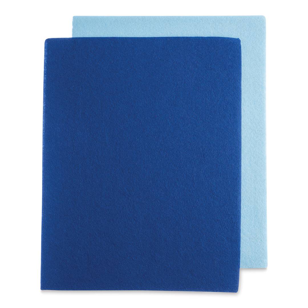 Open in modal - John Bead GoodFelt Beading Foundation - Top view of Blue and Light Blue Foundation sheets