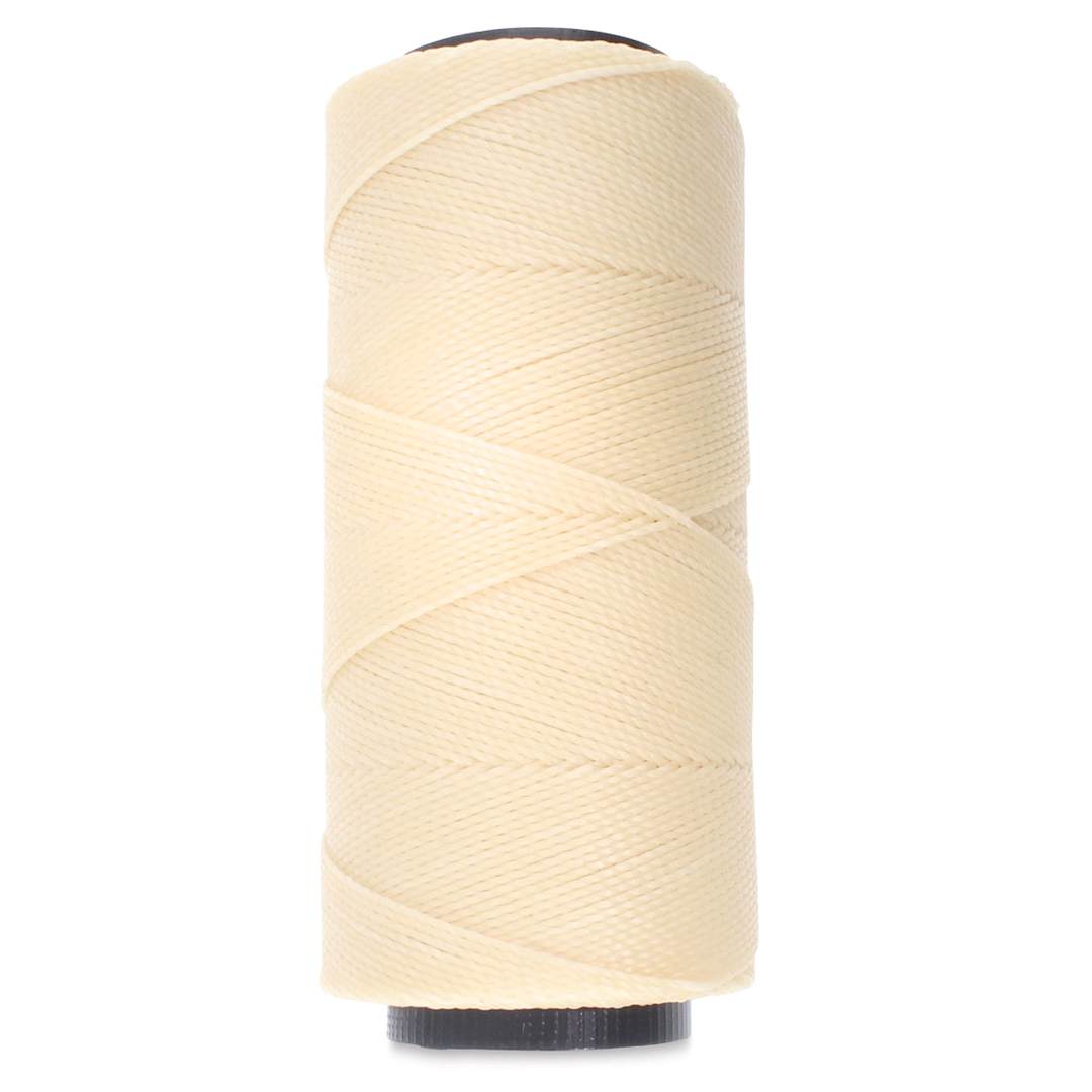 Open in modal - Beadsmith Knot-It Waxed Brazilian Cord - Cream, spool of cord in upright position