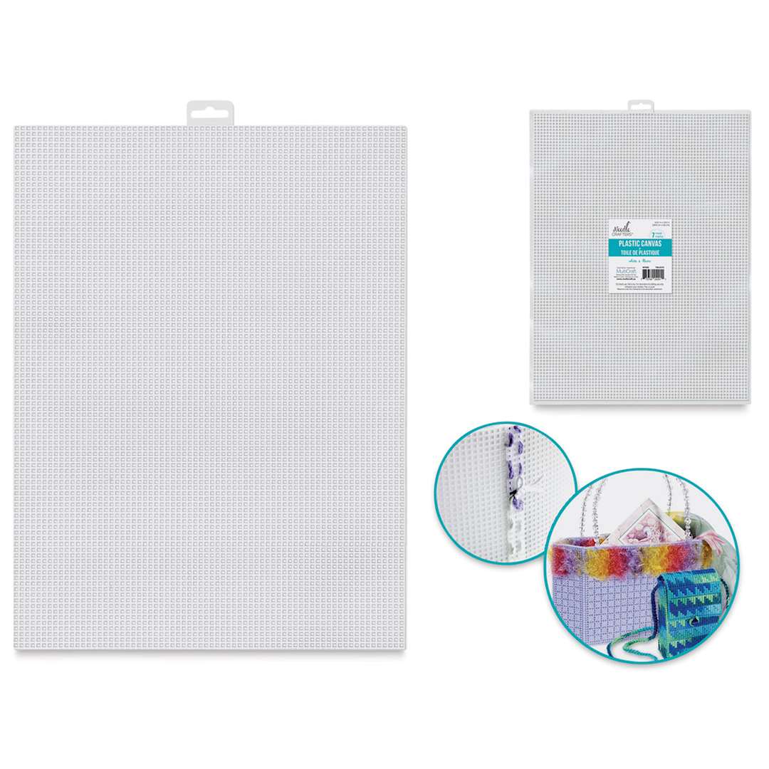 Open in modal - Needle Crafters Plastic Canvas - White, 10-1/2" W x 13-1/2 L (Shown with completed project)