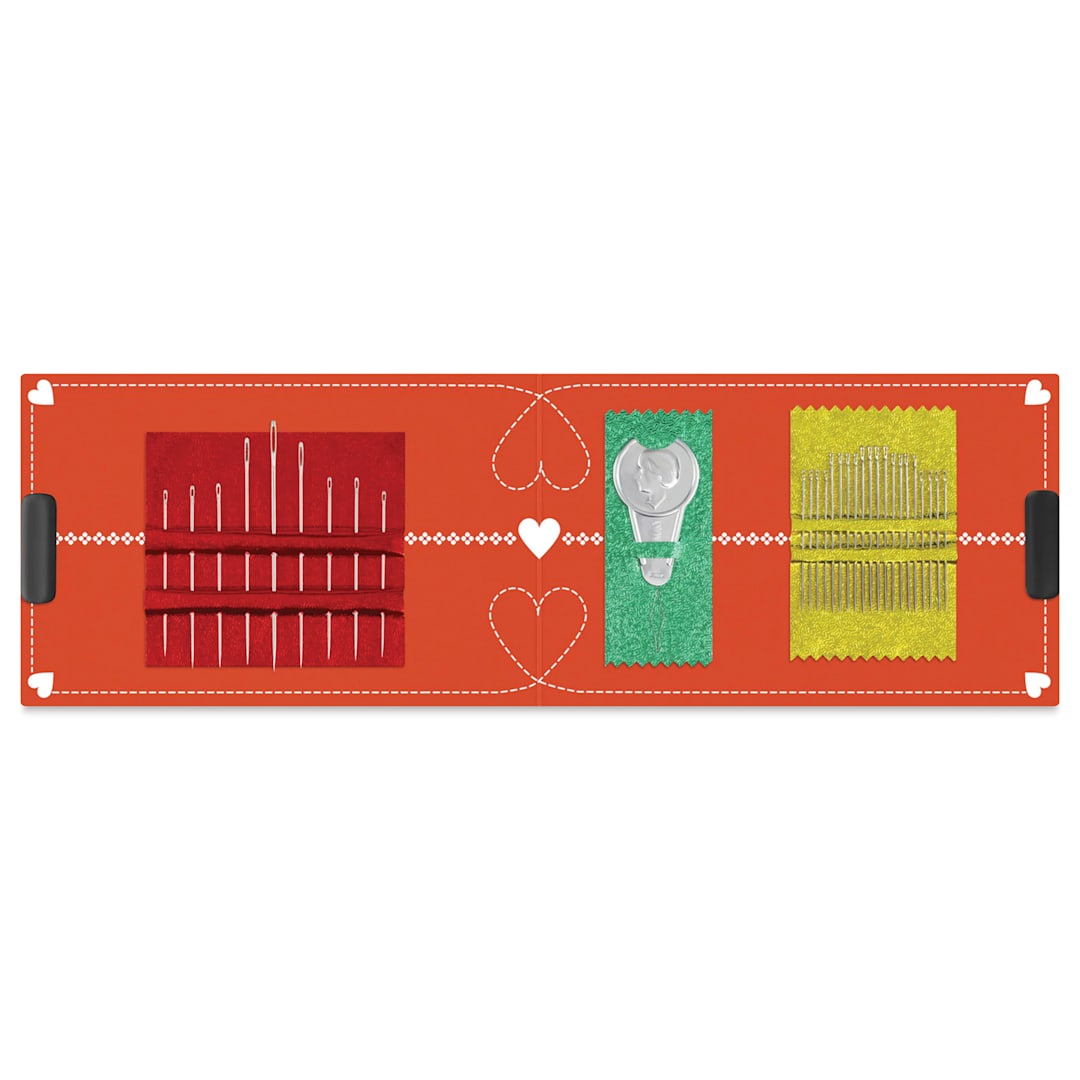 Open in modal - Prym Love Needle Card with Threader, inside view of the packaging.